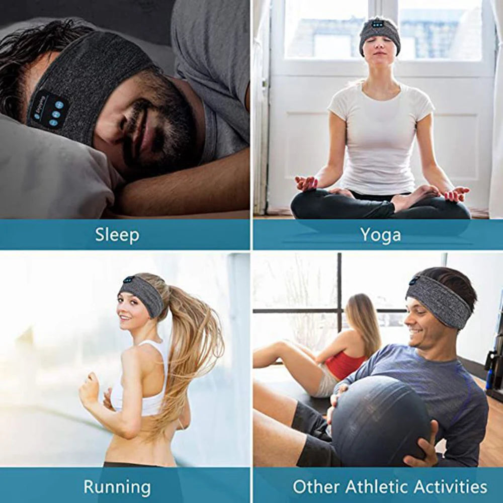 Experience Ultimate Comfort with Wireless Bluetooth Sports Headband Earphones - Music Function & Sleep Mask Design!