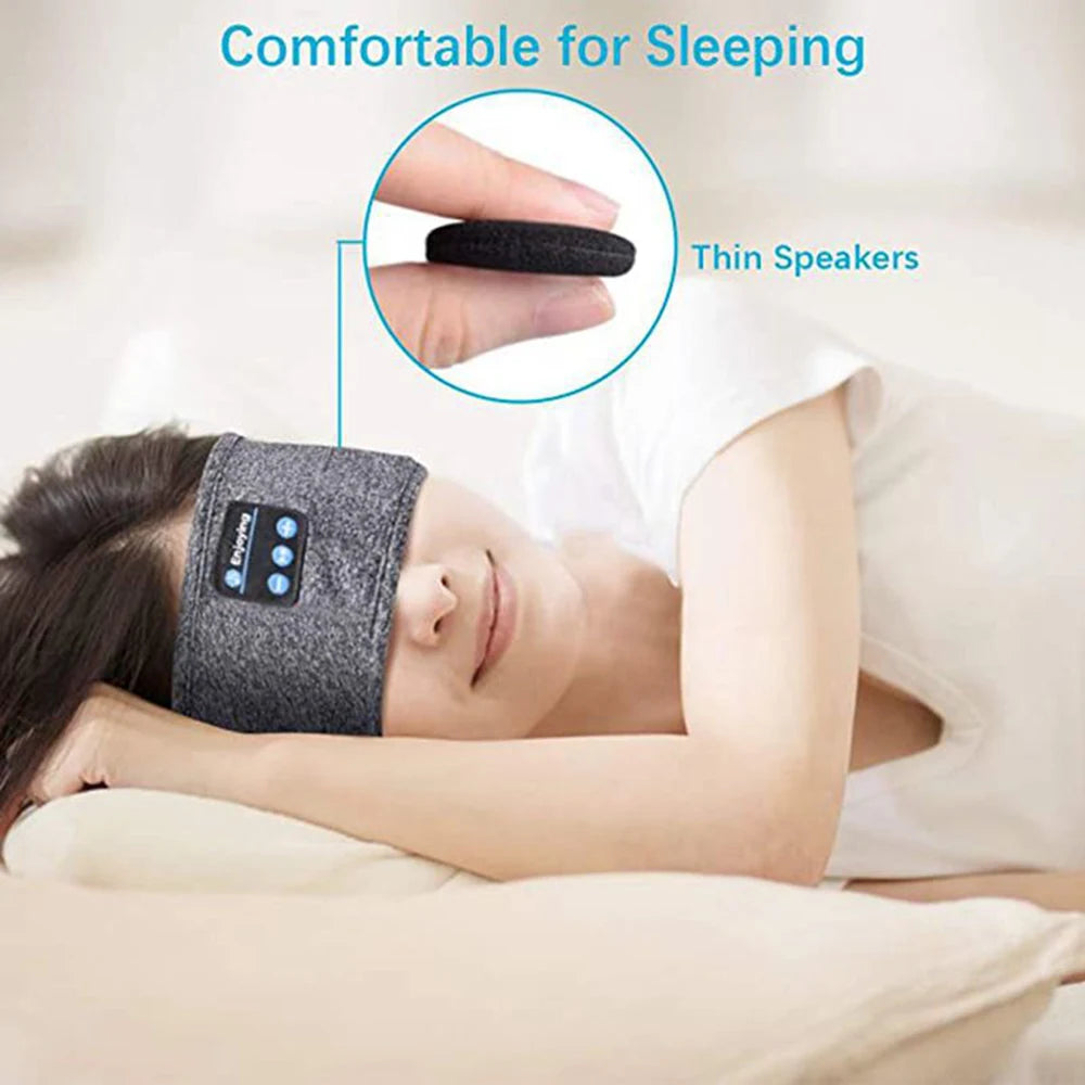 Experience Ultimate Comfort with Wireless Bluetooth Sports Headband Earphones - Music Function & Sleep Mask Design!